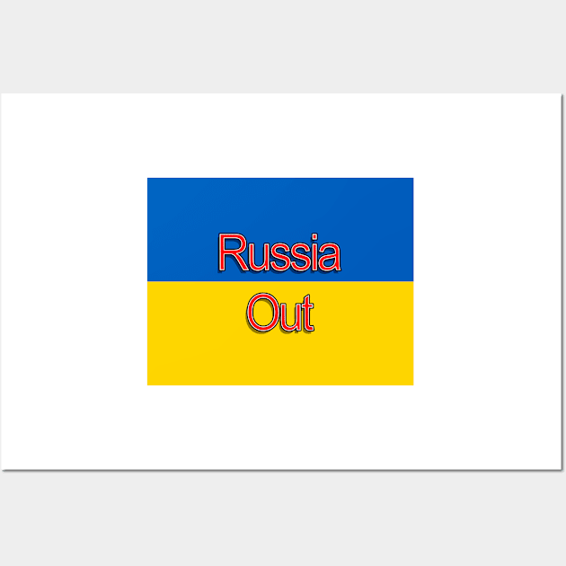 Anti Russia Ukraine Flag Peace Concept Wall Art by Nalidsa